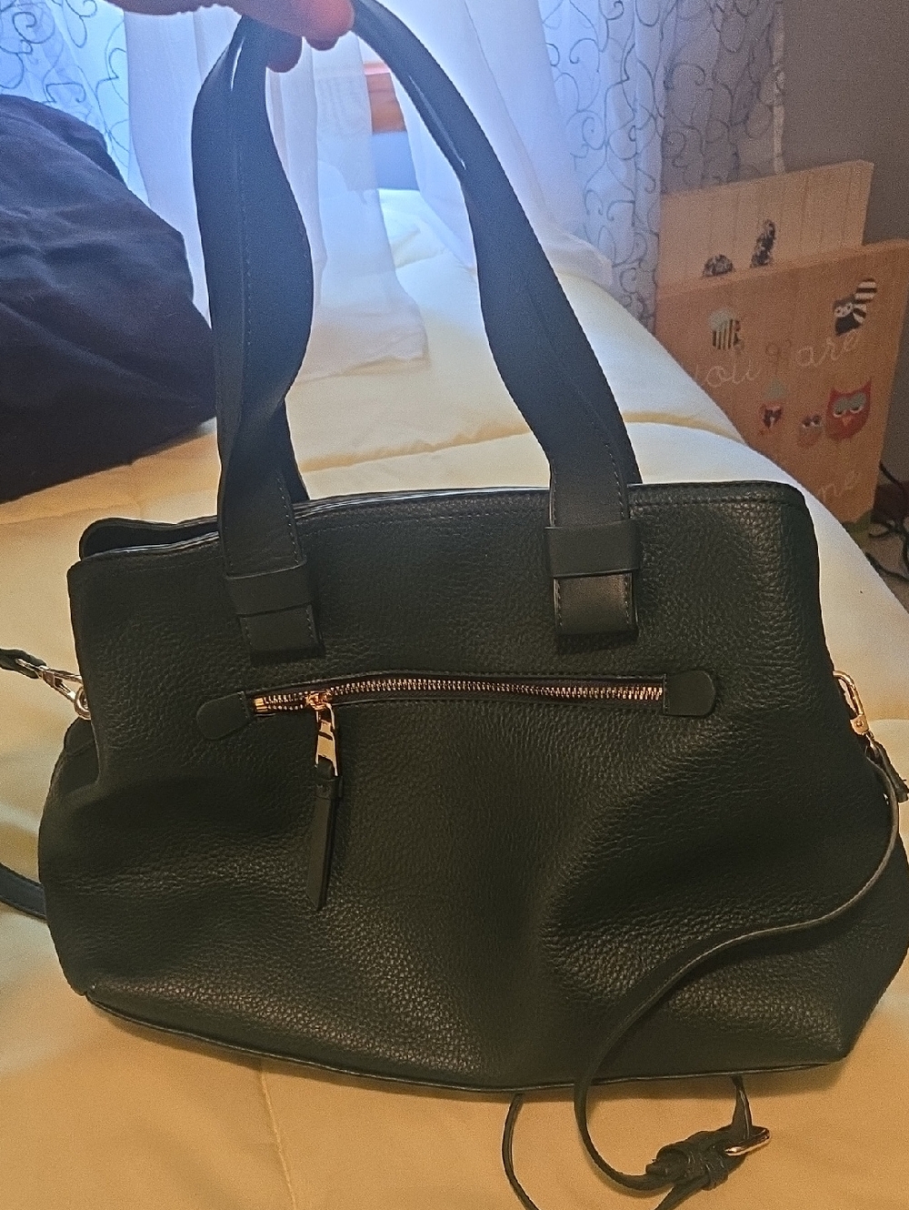 Classic Structured Women’s Tote Bag in Dark Green